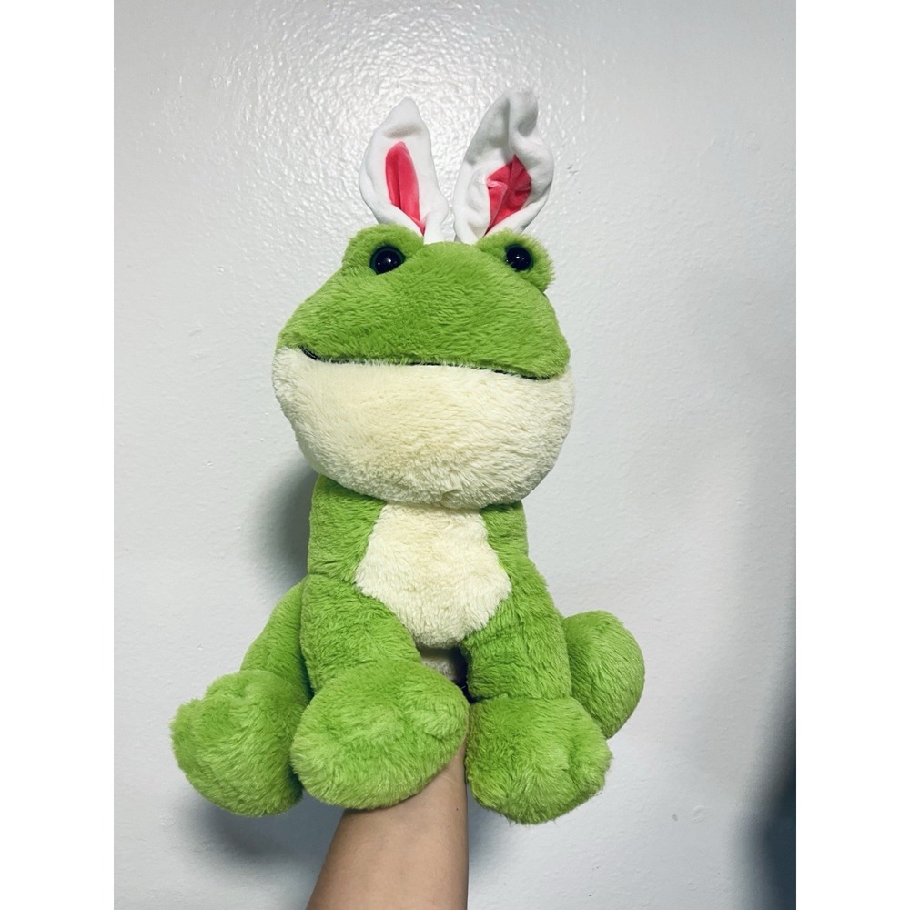 Easter Frog Plush Toy Bunny Ears Pink‎ Bow 16" Walmart Exclusive Stuffed Animal